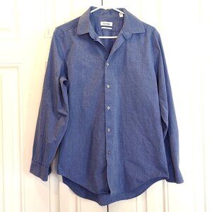 Calvin Klein Slim Fit Long Sleeve Shirt - Size 16 32/33 - Button Up